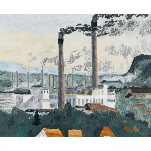Ansicht der Papierfabrik Biberist