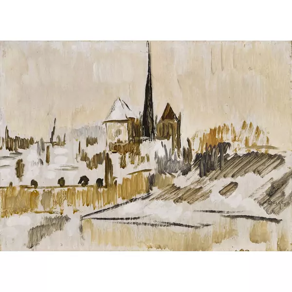 Landschaftpartie mit Kirche