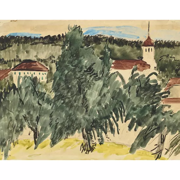 Landschaft mit Kirche