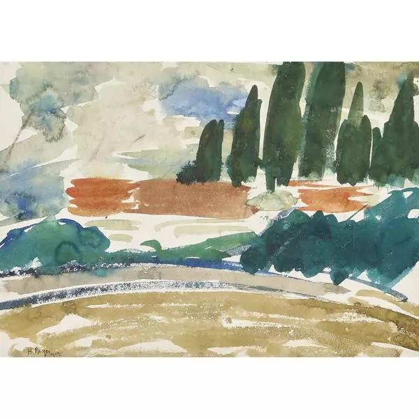 Feldlandschaft mit Bäumen