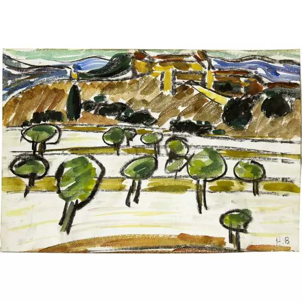Hans Berger — Landschaft bei St-Chamas, Provence — Galerie Kornfeld