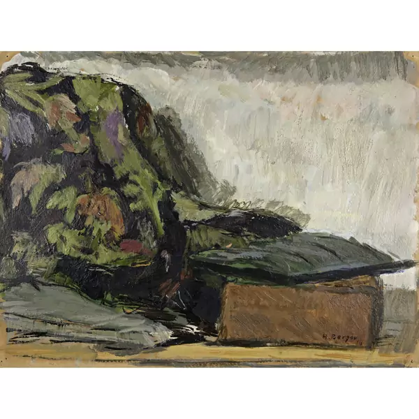 Hans Berger — Nature morte aux livres et foulard — Galerie Kornfeld