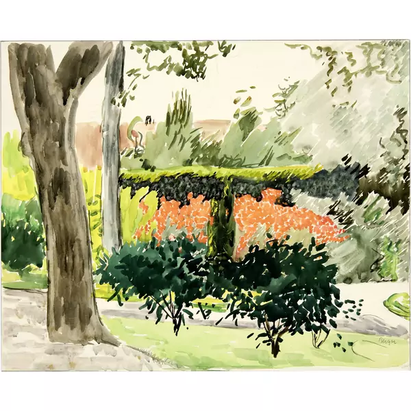 Hans Berger — Garten in Biberist. - Ansicht von einer Scheune — Galerie Kornfeld