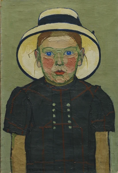 Hans Berger — Fillette au chapeau de paille