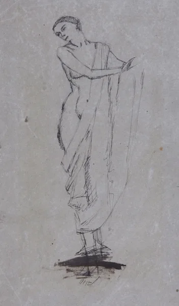 Hans Brühlmann — Einzelstudie zur "Resignation": Stehende mit Schultertuch, 1906