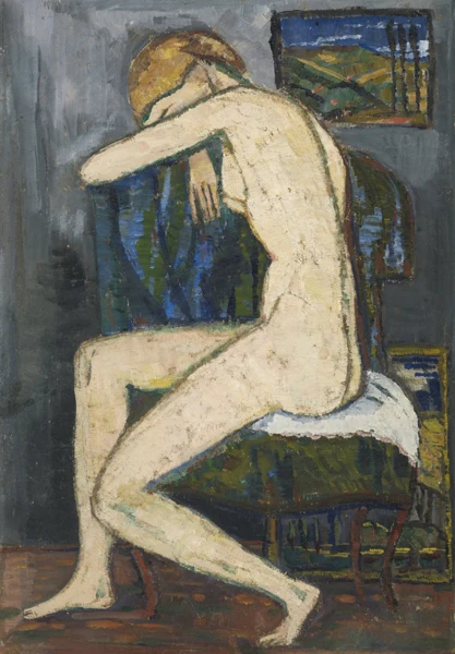 Hans Brühlmann — Akt mit gesenktem Kopf, 1911