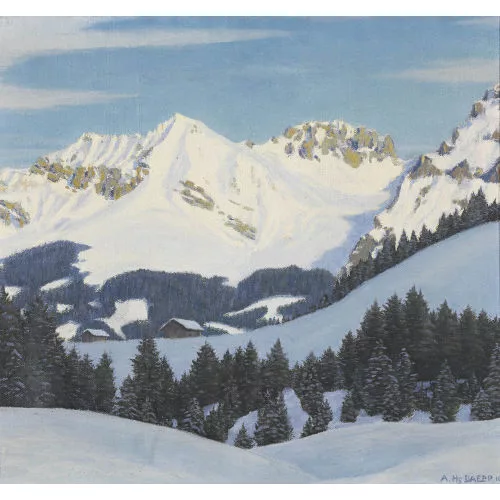 Hans Daepp — Verschneite Berglandschaft.