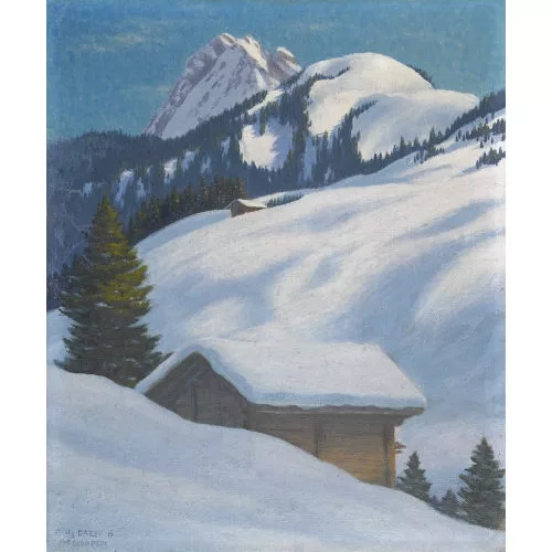 Hans Daepp — Winterlandschaft bei Adelboden.