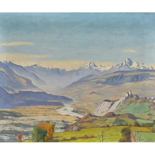 Hans Daepp — "Blick von Leuk ins Rhonetal".