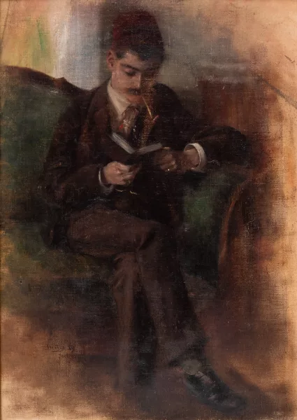 Hans Dietzi — Portrait eines lesenden Mannes
