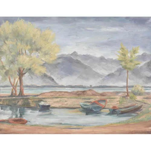 Hans Eppens — "Bootshafen am Lago Maggiore".
