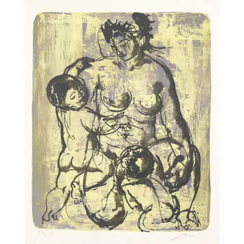 Hans Erni — Mutter und zwei Kinder.