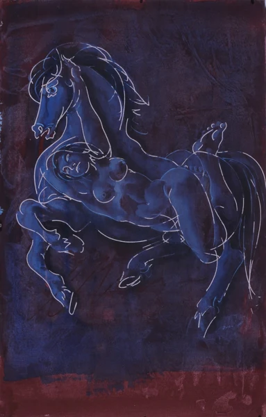Hans Erni — Frau und Pferd, 1980