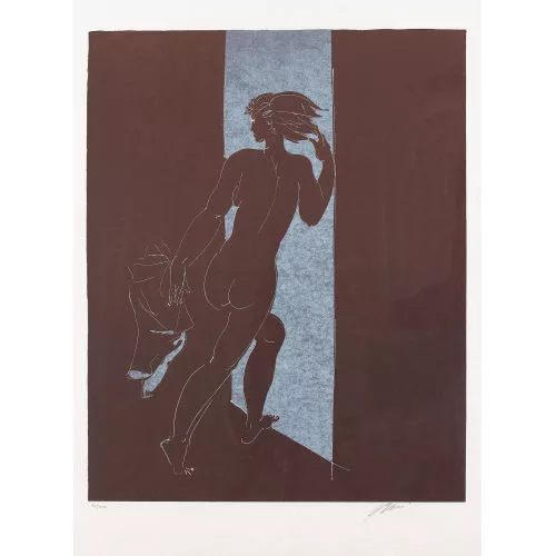 Hans Erni — Mädchen, Türe durchschreitend.