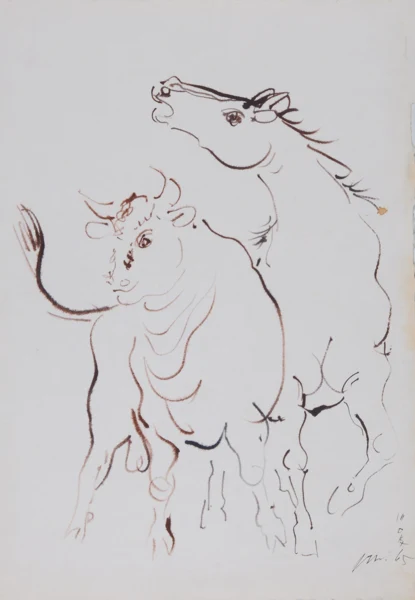 Hans Erni — Pferd und Stier, 1965