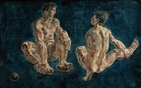 Deux gymnastes au repos