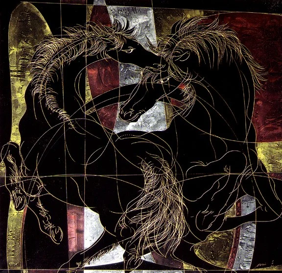 Hans Erni — Zwei Pferde, 1972