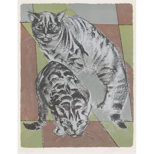 Hans Erni — Zwei Katzen.