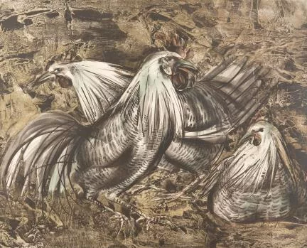 Hans Erni — 'Coqs et poules'