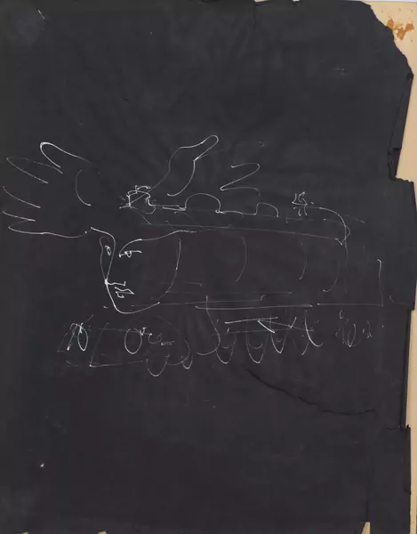 Hans ERNI (1909-2015), 'Locomotive', stylo blanc — DognyAuction