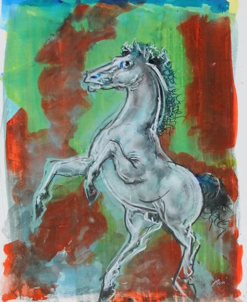 Hans Erni — Steigendes Pferd - Studie
