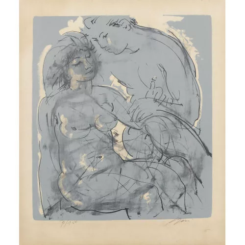 Hans Erni — "Mann, sich zum Mädchen neigend".