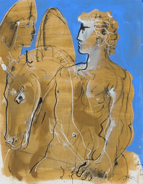 Hans Erni — Rencontre d'Alexandre et Darius, 1968