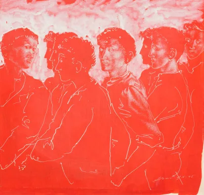 Hans Erni — Gruppe von Männern, 1975