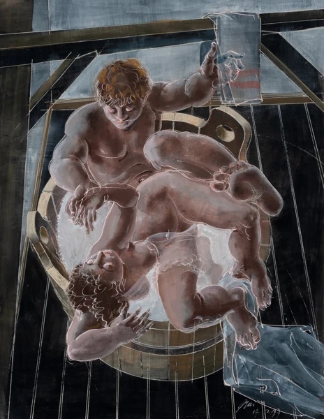 Hans Erni — Badendes Paar, 1997