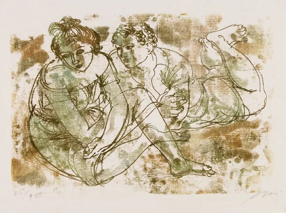 Hans Erni — Frau und Mann auf der Wiese, 1954