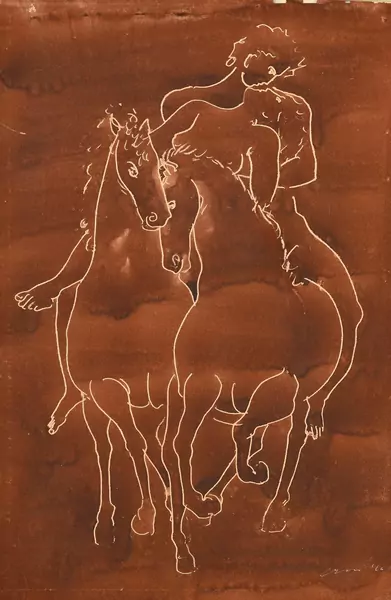 Couple et chevaux