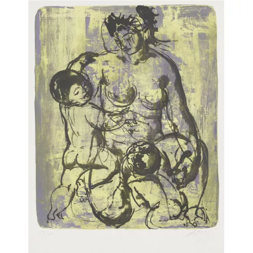 Hans Erni — Mutter und zwei Kinder.
