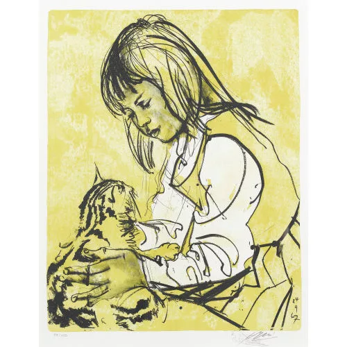 Hans Erni — "Sibylle mit Katze".