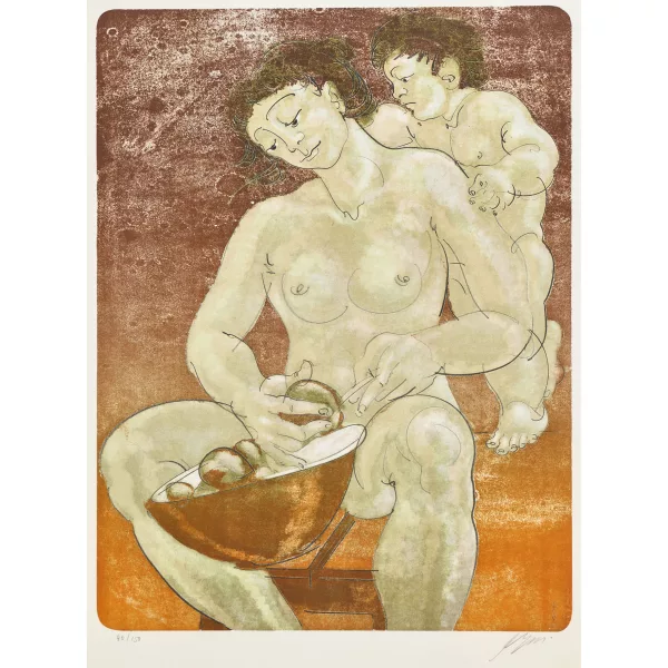 Hans Erni — "Apfelschälerin".