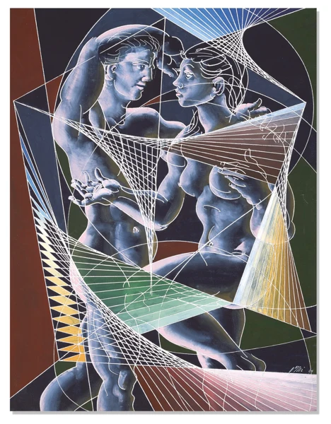Hans Erni — Paar hinter Spiralen, 1994