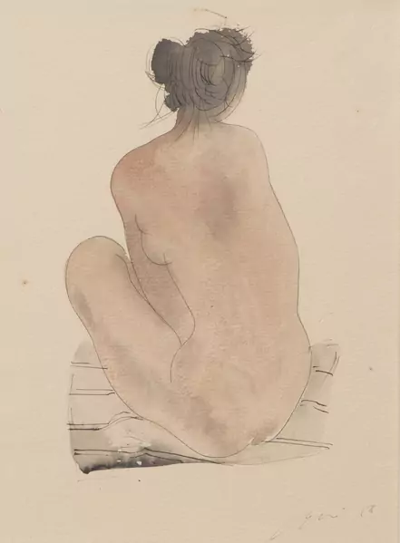 Hans ERNI (1909-2015), "Nu de dos", aquarelle — DognyAuction
