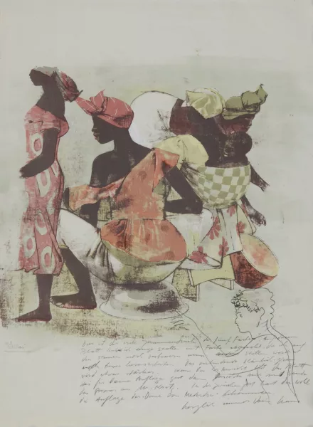 Hans Erni — Markt von Dakar, 1951