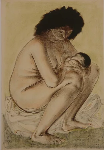 Hans Erni — 2 Blätter: Schlaf, 1952; Mütterlichkeit, 1951