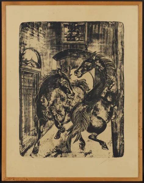 Hans Erni — Deux chevaux,