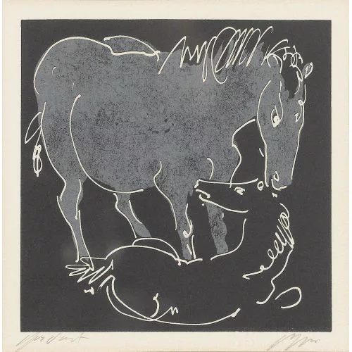 Hans Erni — Zwei Pferde.