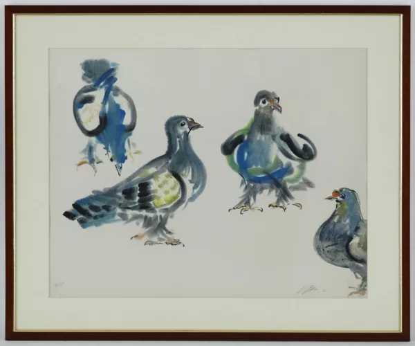 Hans Erni — Hans Erni (1909), \\Oiseaux\\, lithographie couleur