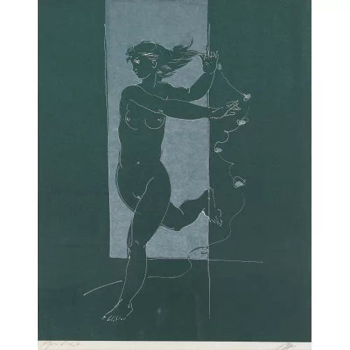 Hans Erni — Mädchen mit Girlande.