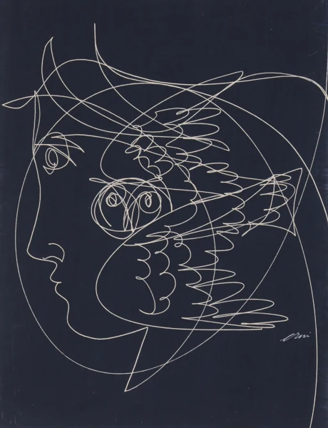 Hans Erni — Portrait im Profil nach links