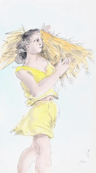 Hans Erni — Junge Frau mit Ährenbündel, 2009