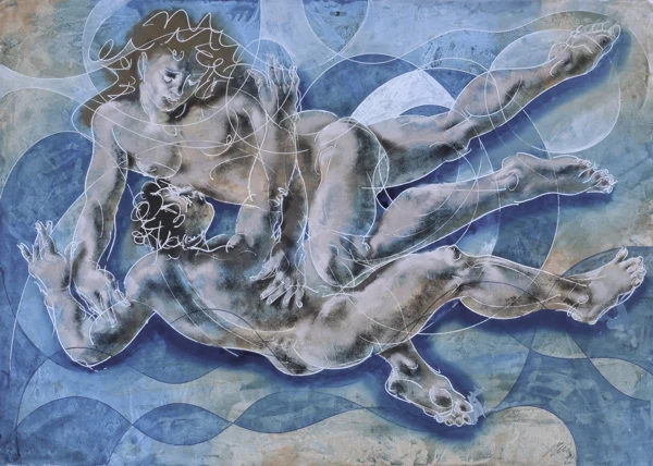 Hans Erni — Schwimmendes Liebespaar, 1991
