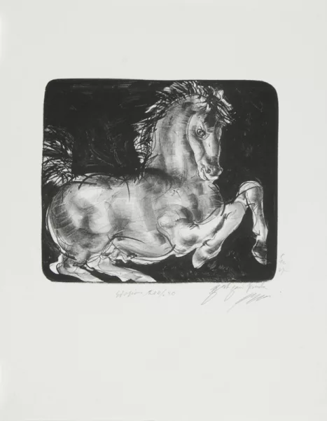 Hans Erni — Sich bäumendes Pferd, 1967