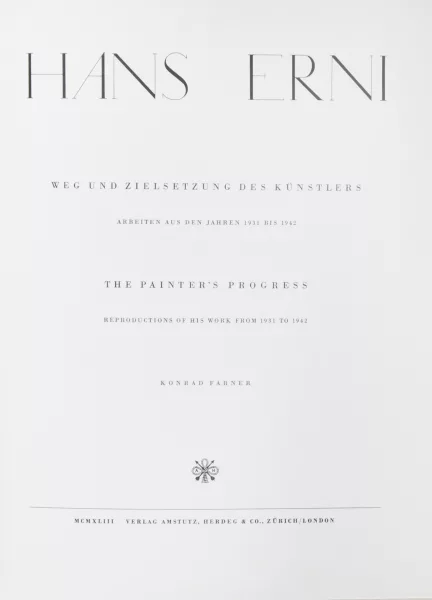 Hans Erni — 3 Bücher: Konrad Farner. Hans Erni, Weg und Zielsetzung des Künstlers, Arbeiten aus den Jahren 1931 - 1942