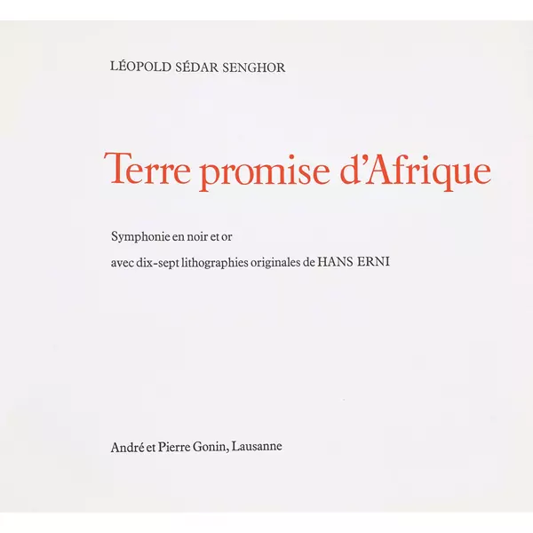 Léopold Sédar Senghor: "Terre promise d'Afrique"