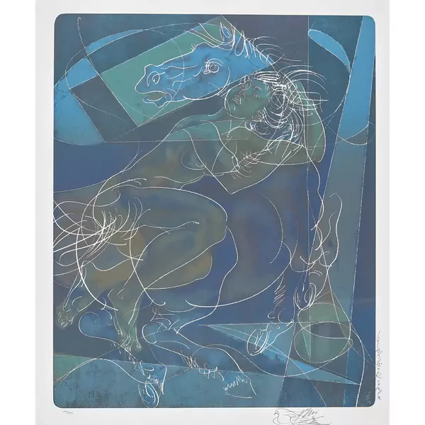 "Reiterin, Blau"