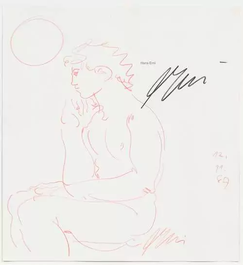 HANS ERNI — Sitzender Jüngling. 1987. — Koller Auktionen
